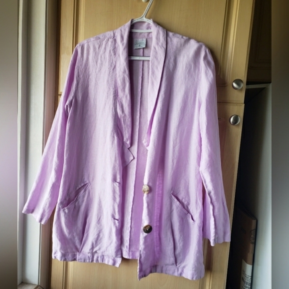CLICK 100% Linen Lavender Women's Jacket - Picture 12 of 13
